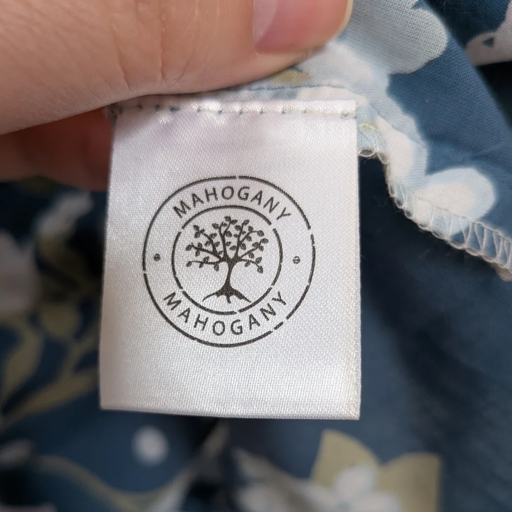 NWT Mahogany Blue Floral Camila Long Sleeve PJ Set 100% Cotton Size 2X - Picture 8 of 15